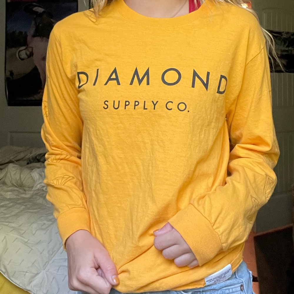 Diamond Supply Co. Yellow Long Sleeve Logo Tee